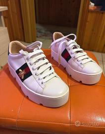 Scarpe gucci ace con zeppa