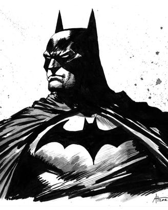 disegno a china su carta Batman 