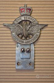 Vintage Car badge CIVIL SERV. MOTOR. ASS. anni '50