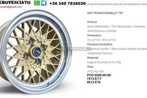 Cerchi TB 7-8 x 13 4x98 4x100 FIAT OPEL BMW VW
