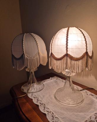 Coppia Elegante Abat-jour Vintage in Cristallo e 