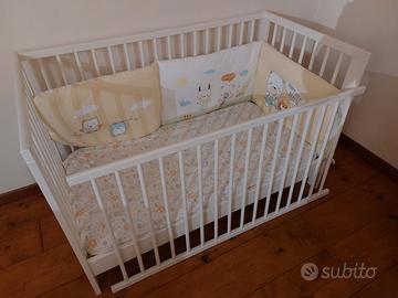 lettino ikea  + materasso  + copri + paracolpi