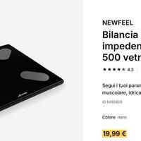 Bilancia pesapersone impedenziometro vetro NEWFEEL