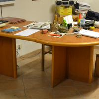Scrivania ufficio legno curva