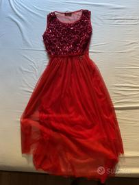 Vestito rosso mangano