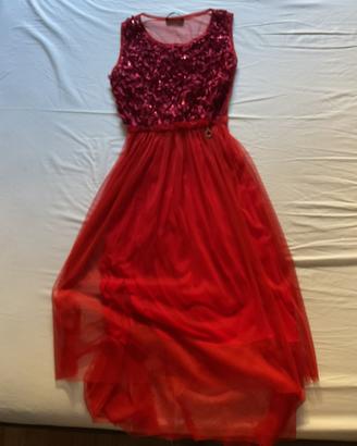 Vestito rosso mangano