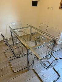 Tavolo in vetro e kit 6 sedie Ikea