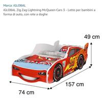 Letto lettino Cars bambino rosso Saetta Cars
