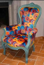 Poltrona Bergère Luigi XV rinnovata Pezzo Unico 