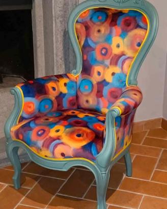 Poltrona Bergère Luigi XV rinnovata Pezzo Unico 