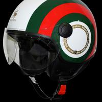 Casco scooter moto rodeo drive bianco/rosso/verde