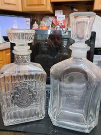 Bottiglie cristallo vintage coppia
