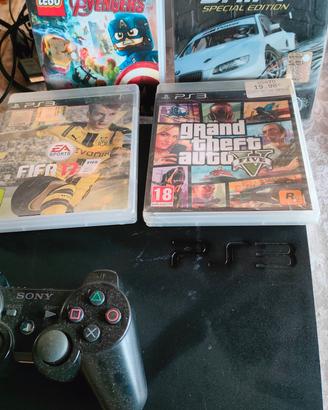 PS3 Slim NON FUNZIONANTE + 4 Giochi e Joypad 