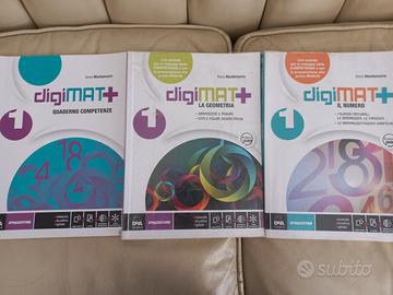 Libri ''Digimat+ 1'' e due quaderni competenze 1