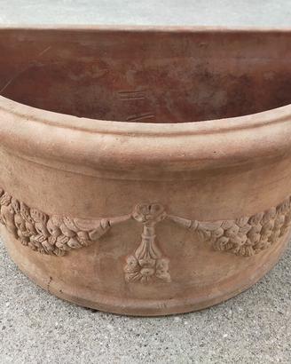 Mezzo vaso a muro in terracotta Toscana