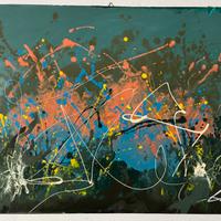 Quadro tecnica mista su tela Bellini astratto, pop