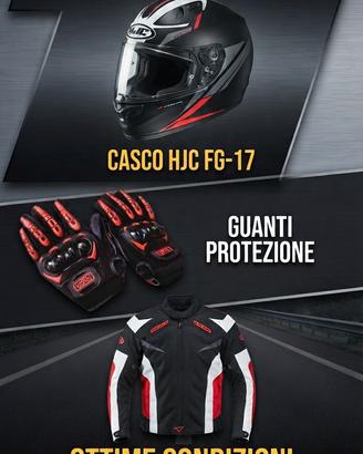 kit abbigliamento moto casco HJC  giacca L guanti