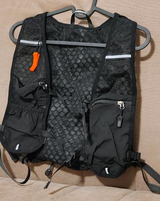 NUOVO Gilet Running con sacca e tasche