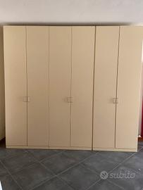 Armadio guardaroba a 3 ante laccato avorio