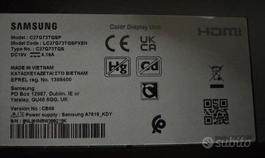 Monitor Samsung 27 pollici ris. 2k 240 hz G-SYNC