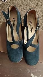 Scarpe vintage camoscio blu n. 36