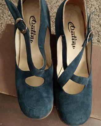 Scarpe vintage camoscio blu n. 36