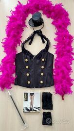 Corsetto halter nero con bottoni + accessori