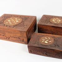 Tre scatole in legno " tipo Matriosche "