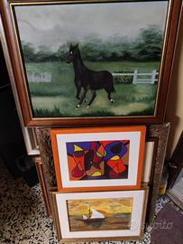 100quadri varie dimensioni e stili a olio e altre 