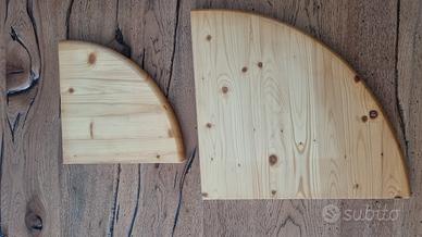 Mensole angolari in legno con portamensole