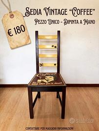 sedia in legno restaurata a mano - stile vintage