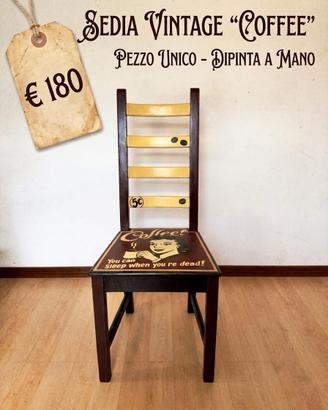 sedia in legno restaurata a mano - stile vintage