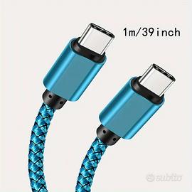 Cavo USB Type C Nylon ≤36V Smartphone 1m Argentato