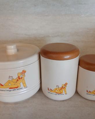 Set contenitori Galbusera con grafica vintage