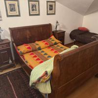 Letto a barca stile Luigi Filippo in noce