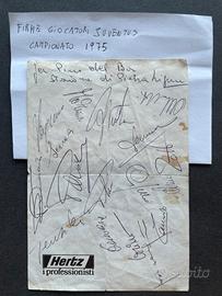 Raro ed unico cimelio Autografi Bianconeri 1974/75