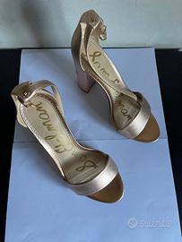 Sandali oro rosato tacco largo Sam Edelman n. 37