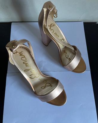 Sandali oro rosato tacco largo Sam Edelman n. 37