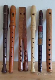 Collezione 6 Flauti e Pifferi Vintage ed Etnici