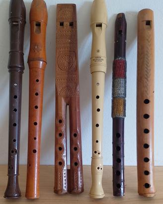 Collezione 6 Flauti e Pifferi Vintage ed Etnici