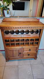Cantinetta Bar portabottiglie in Pino Massiccio 