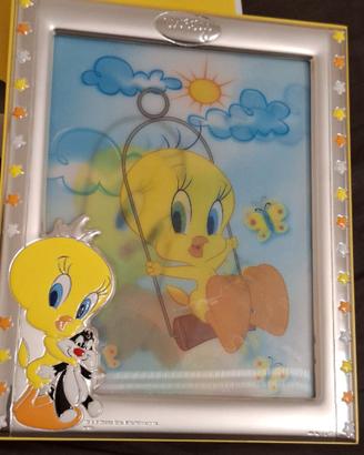 Cornice lastra d'argento portafoto  Looney Tunes