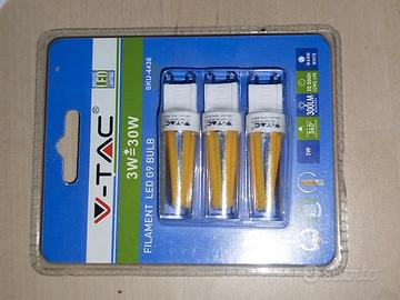 NUOVA Confezione 3 Lampadine LED G9 V-TAC 3W (30W)