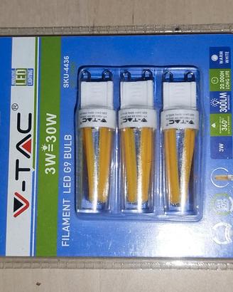 NUOVA Confezione 3 Lampadine LED G9 V-TAC 3W (30W)