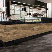 Bancone Bar e Retro Banco Acciaio 3,6 Metri