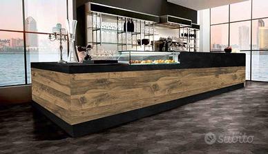 Bancone Bar e Retro Banco Acciaio 3,6 Metri