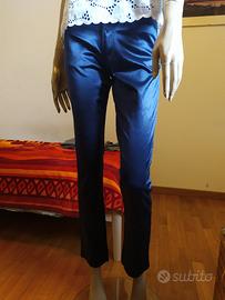 Pantaloni a sigaretta blu elettrico Vintage 