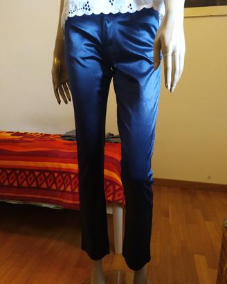 Pantaloni a sigaretta blu elettrico Vintage 