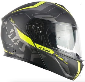 Casco modulare CGM nero opaco e giallo fluo