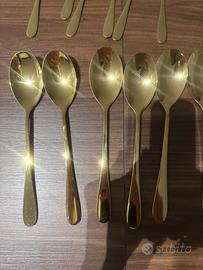 Set posate color oro acciaio INOX